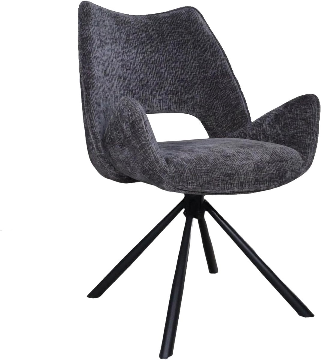 Eetkamerstoel draaibaar zwart - set van 6 - stijlvol design - eenvoudig te monteren - ShopVlot
