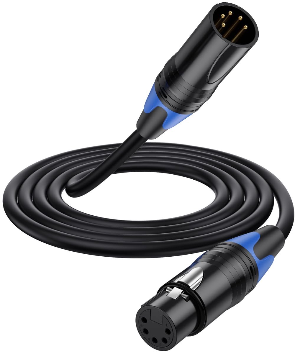 5 Pin XLR Kabel - DMX512 XLR 5-pins Stekker - Vrouwelijke Turnaround Adapter - Voor Microfoon en Versterker - ShopVlot