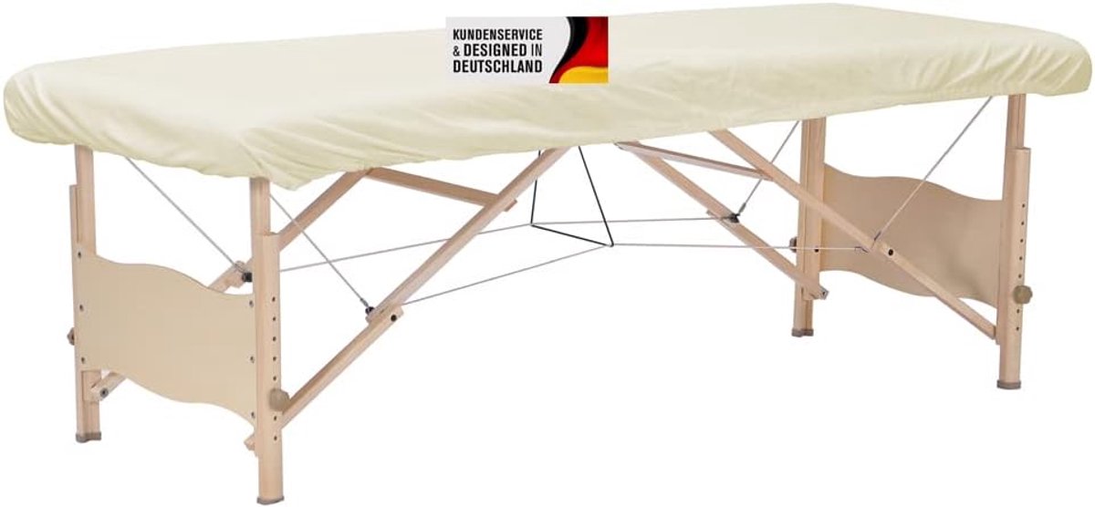 Massage stoelcover 76x196 cm - 100% katoen - natuurlijk-beige - voor een comfortabele massage - ShopVlot