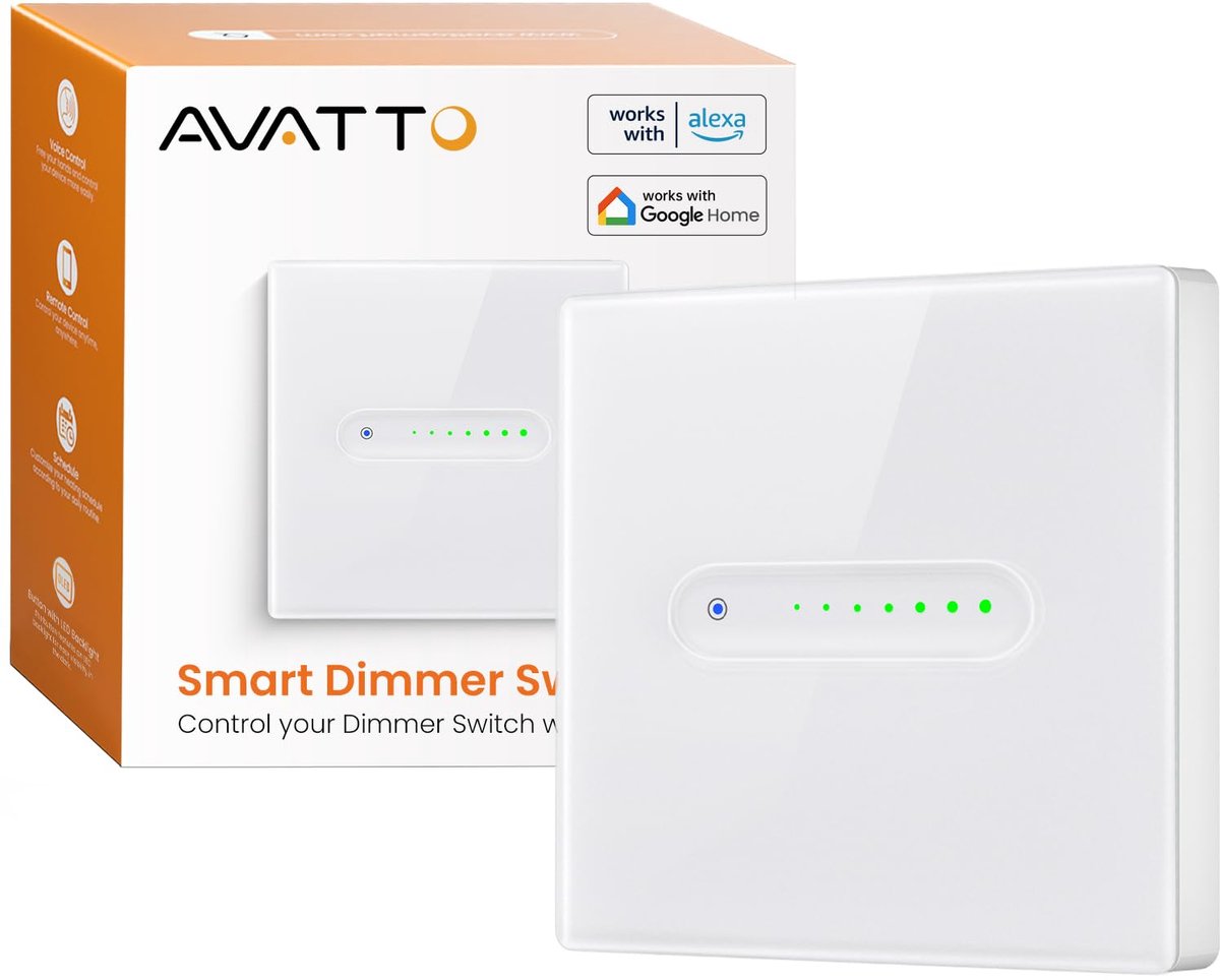 Slimme wifi dimmer schakelaar - dimbaar tot 100% - geschikt voor led en halogeen - eenvoudig te bedienen - ShopVlot