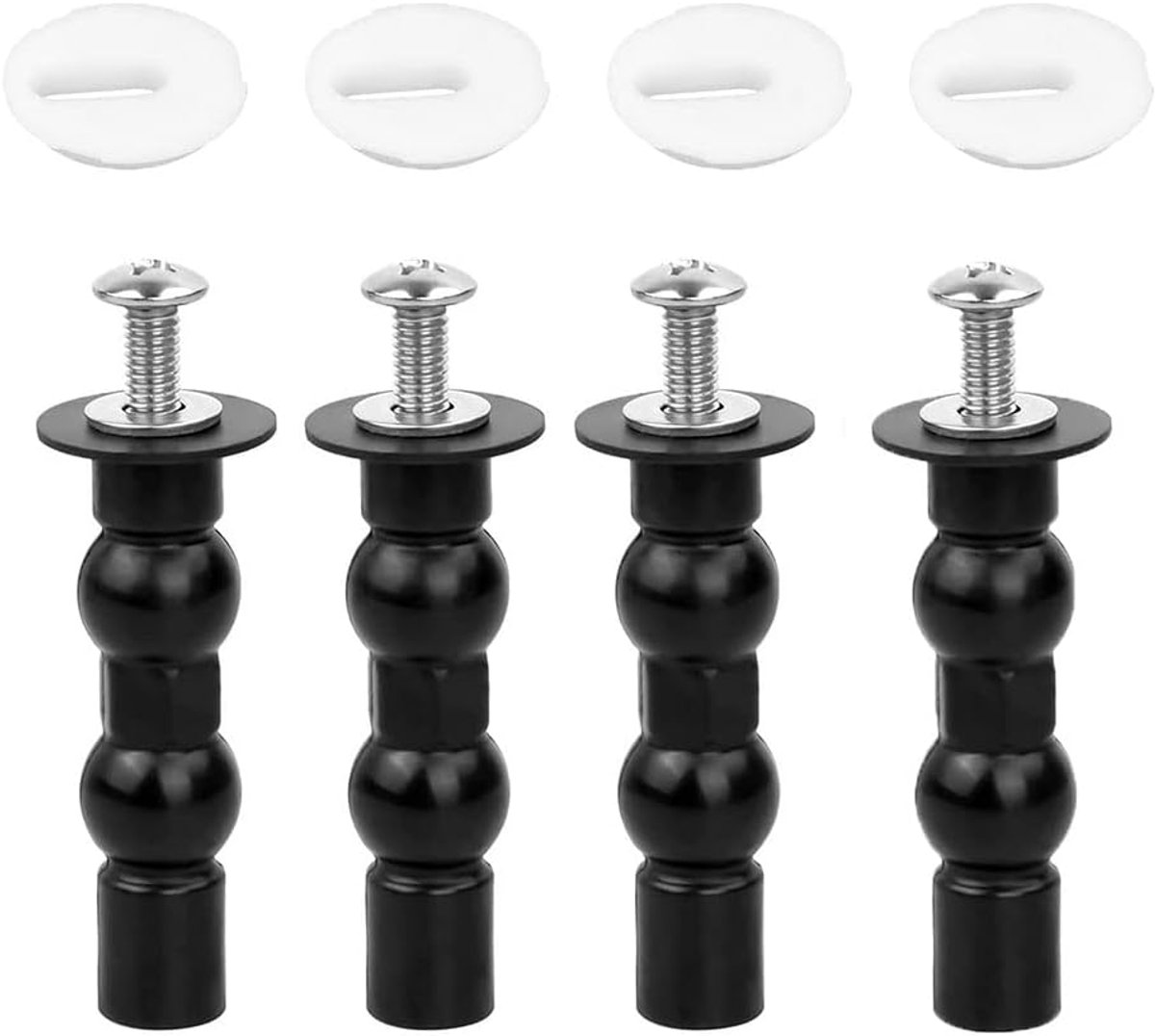 Toiletzitverhinderingsscharnieren 4-delig - Universeel RVS - Geschikt voor gaten 14-18mm - ShopVlot