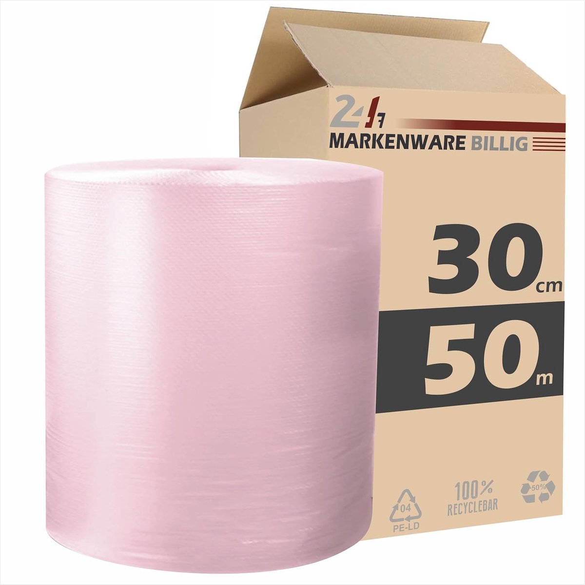 Bubbeltjesplastic rol 30cm x 50m - verpakkingmateriaal - beschermend - ideaal voor verzending - ShopVlot