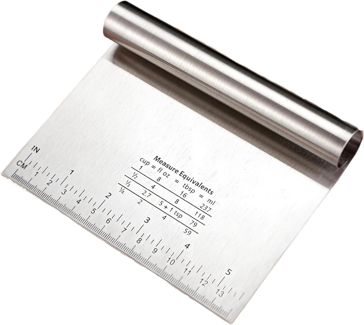 Deegsnijder 22 x 11 cm - RVS met meetlint - Multifunctioneel keukenhulpje - Ideaal voor het snijden van deeg - ShopVlot
