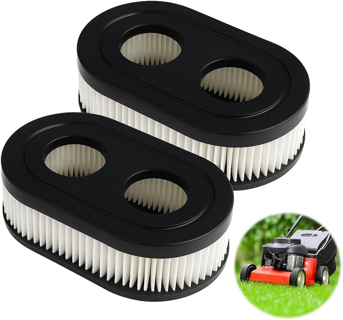Luchtfilter grasmaaier 2 stuks - Compatibel met modellen 798452 en 593260 - Efficiënte filtratie - ShopVlot