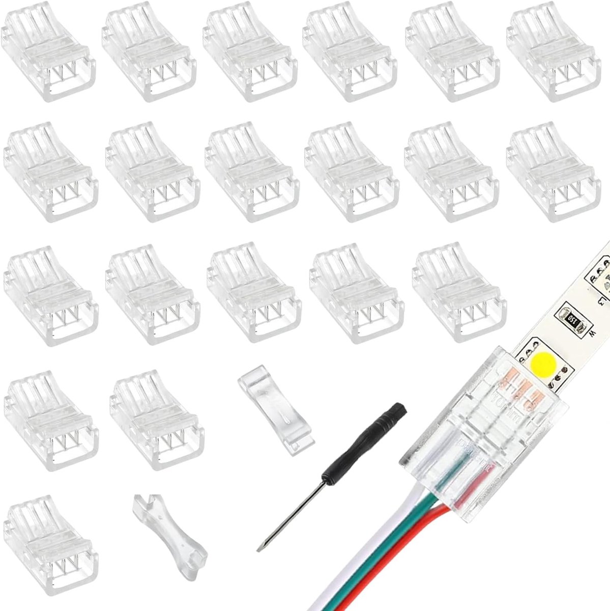 LED Connector 3 Pin 10mm - Quick Adapter - Hoogwaardige PC - Verlicht je LED Strip - ShopVlot