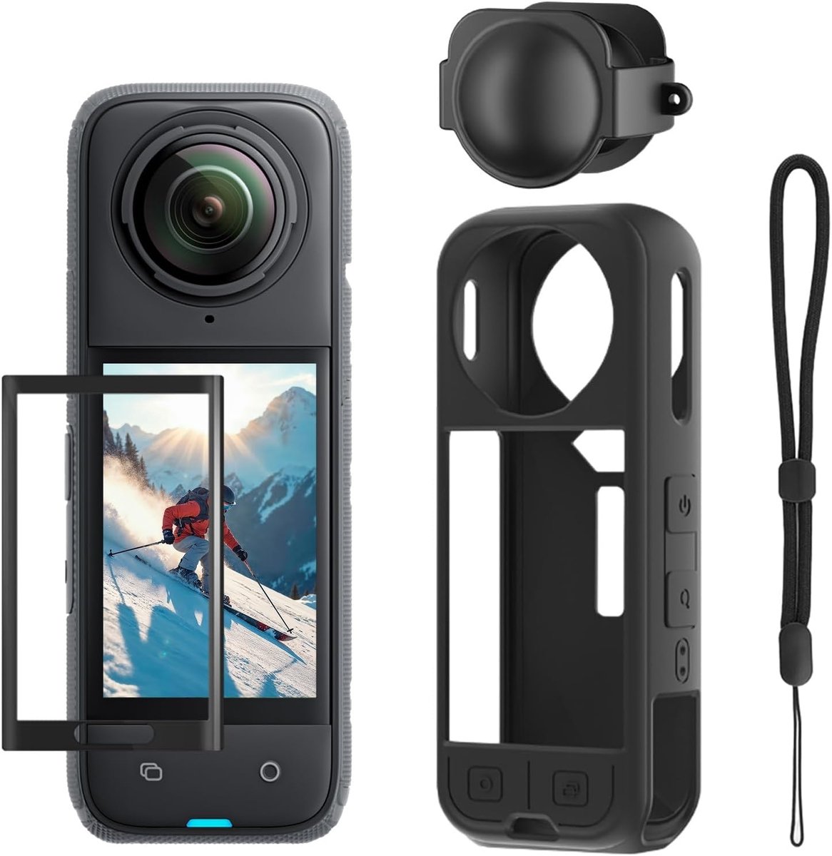4-in-1 hoes voor Insta 360 X5 - siliconen - camera- en lensbescherming - duurzaam en gebruiksvriendelijk - ShopVlot
