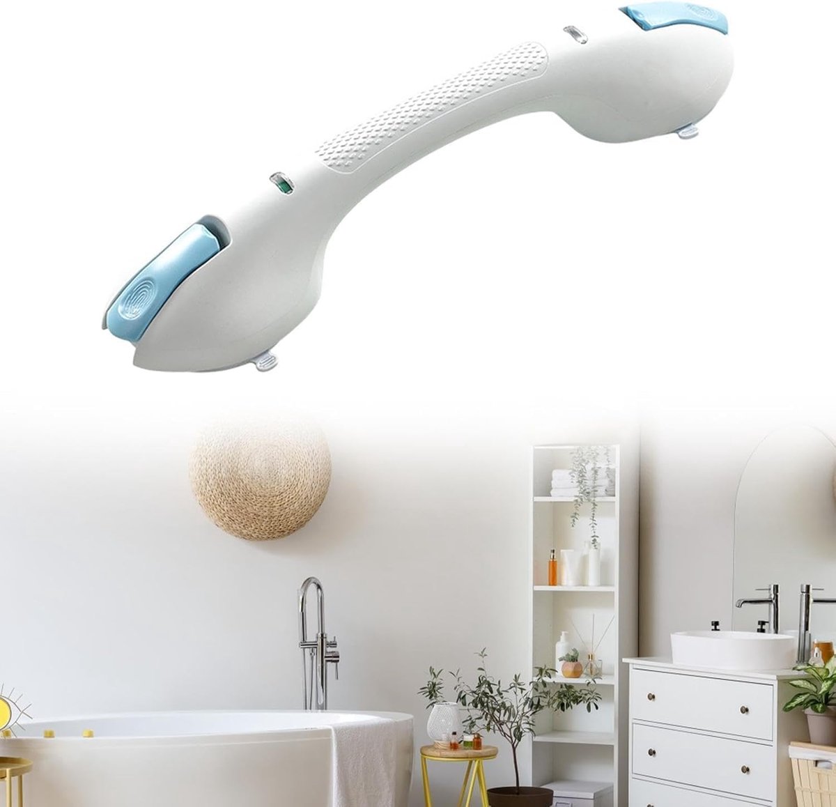 Zuignap handgreep voor badkamer - afneembare douchestang - visuele gripindicator - verhoogde veiligheid - ShopVlot