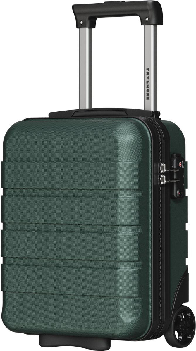 TRVLMORE Handbagagekoffer - 40x30x20 cm - Underseater - 24L - TSA-slot - 2 Wielen - Donkergroen