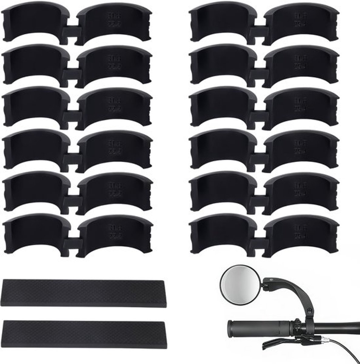 12 Stuks Fietsstuurrubbers - Antivibratiepads en Antislip Voor Mountainbikes