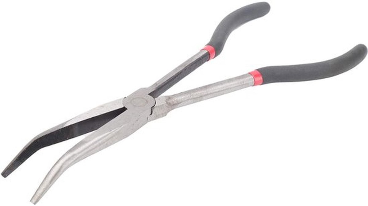 Langbektang, punttang, bereik, hoek van 45 graden, gebogen tang, verlengde handgreep, 280 mm / 11 inch