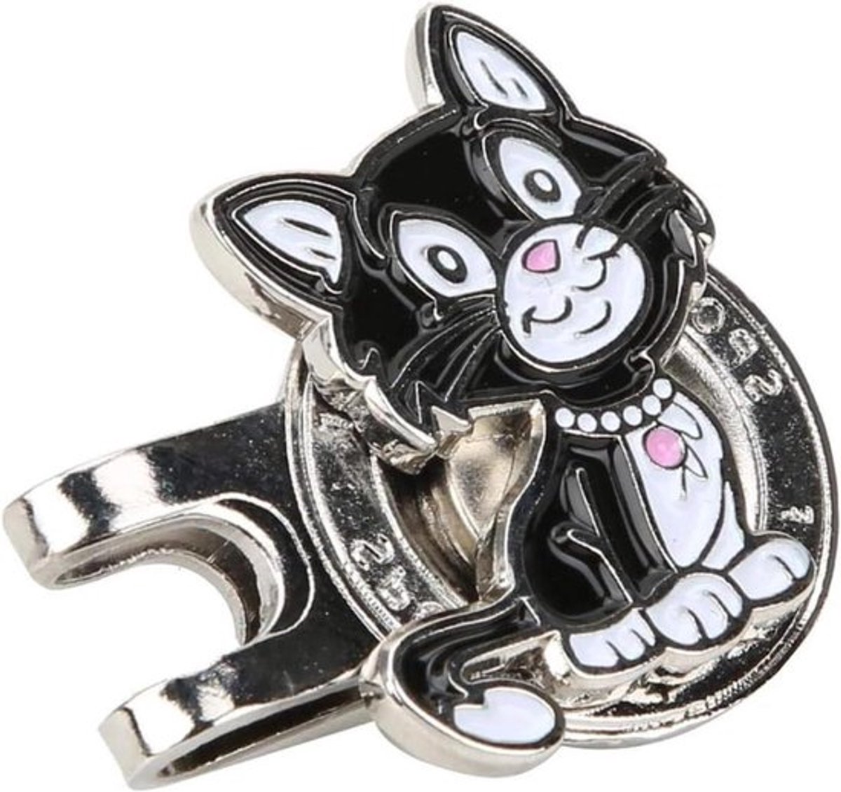 Kitten Dier Golf Hoed Clip met Magnetische Golfbal Marker - Compacte Metalen Cap Klem - Golf Accessoires - Cadeau Idee