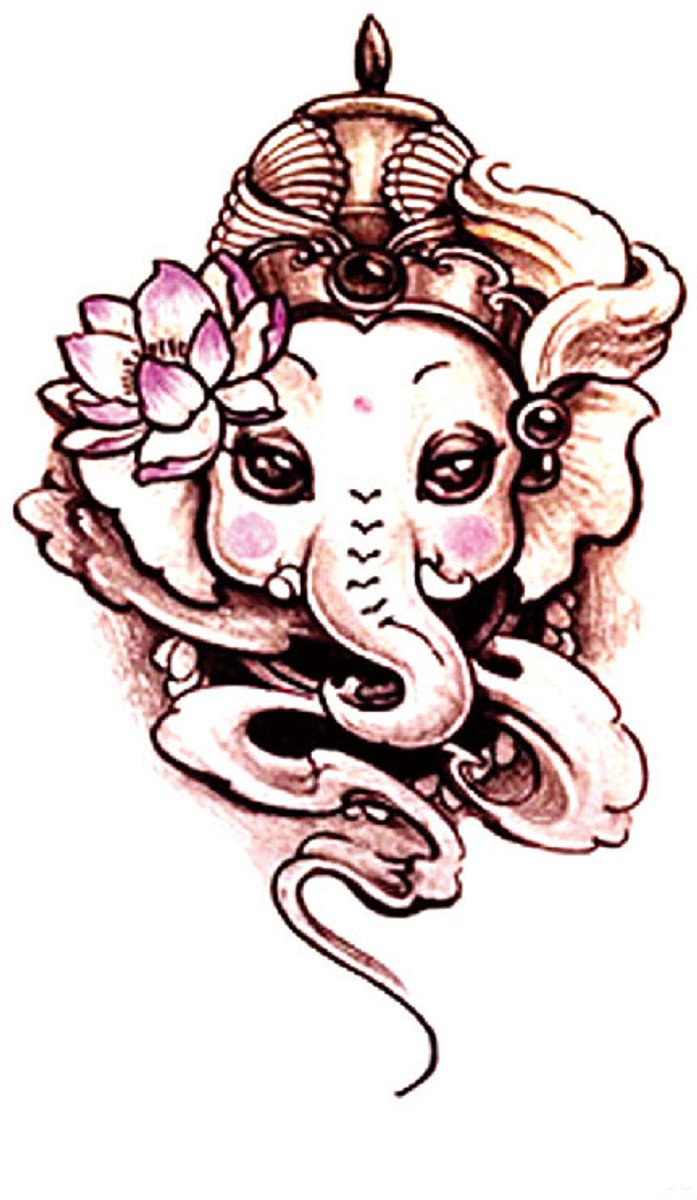Tijdelijke tattoo Olifant sierlijk 3 dagen
