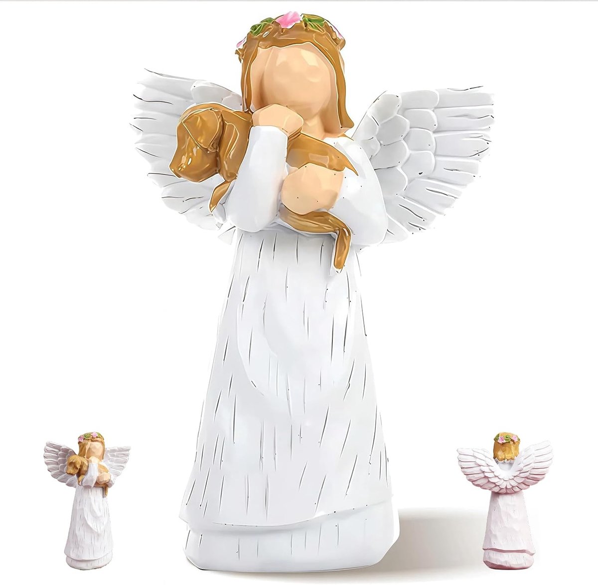 Engel figuur honden - handbeschilderde hars - beschermengel voor honden - herinnering en decoratie - ShopVlot