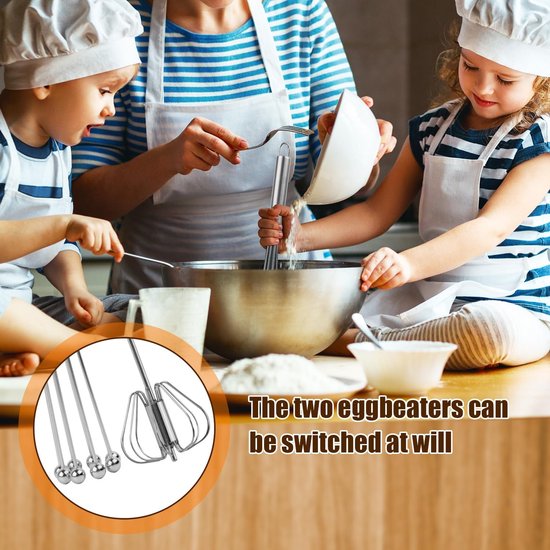 Handmixer RVS 25,5 cm - Set van 2 - Duurzaam en roestvrij - Perfect voor kloppen en mengen - ShopVlot — afbeelding 4