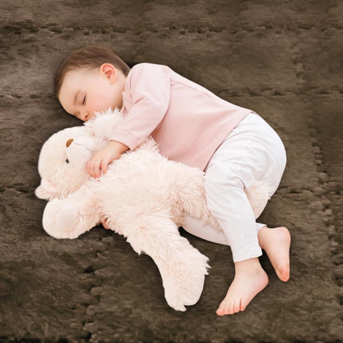 Interlocking plush foam mat 30 x 30 cm - donkere kleur - zacht en comfortabel - ideaal voor speelhoeken - ShopVlot
