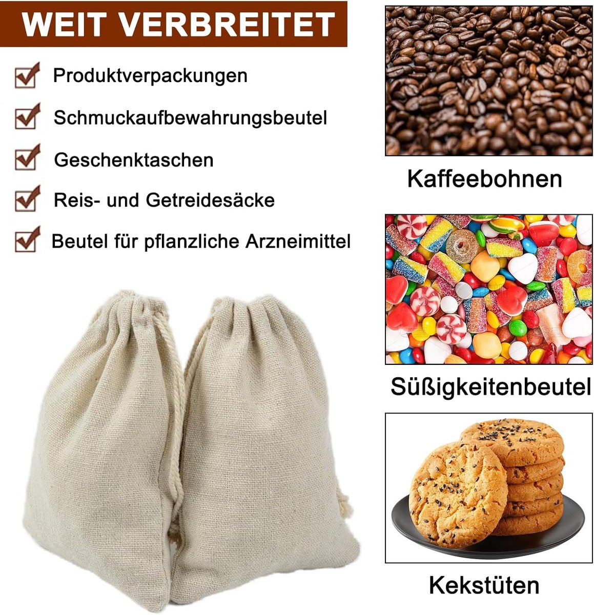 Stofzakken set van 10 - 20 x 30 cm - Katoenen trekken zakken - Perfect voor cadeaus - ShopVlot
