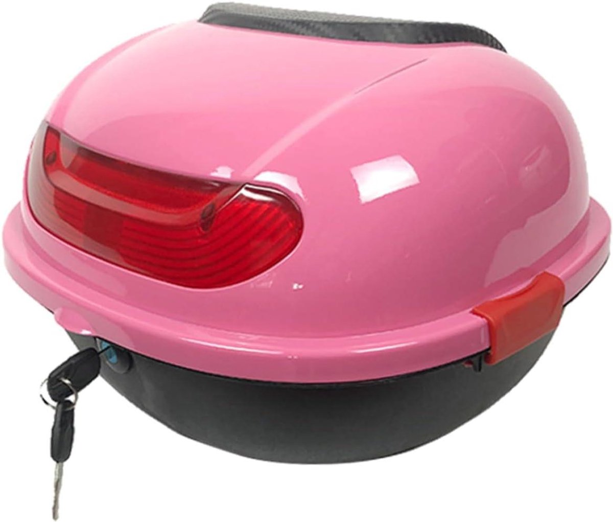 Motorfiets Achterbak - Topkoffer Motor - Motorrijden - Ruim Interieur - 38x32x26cm - Roze