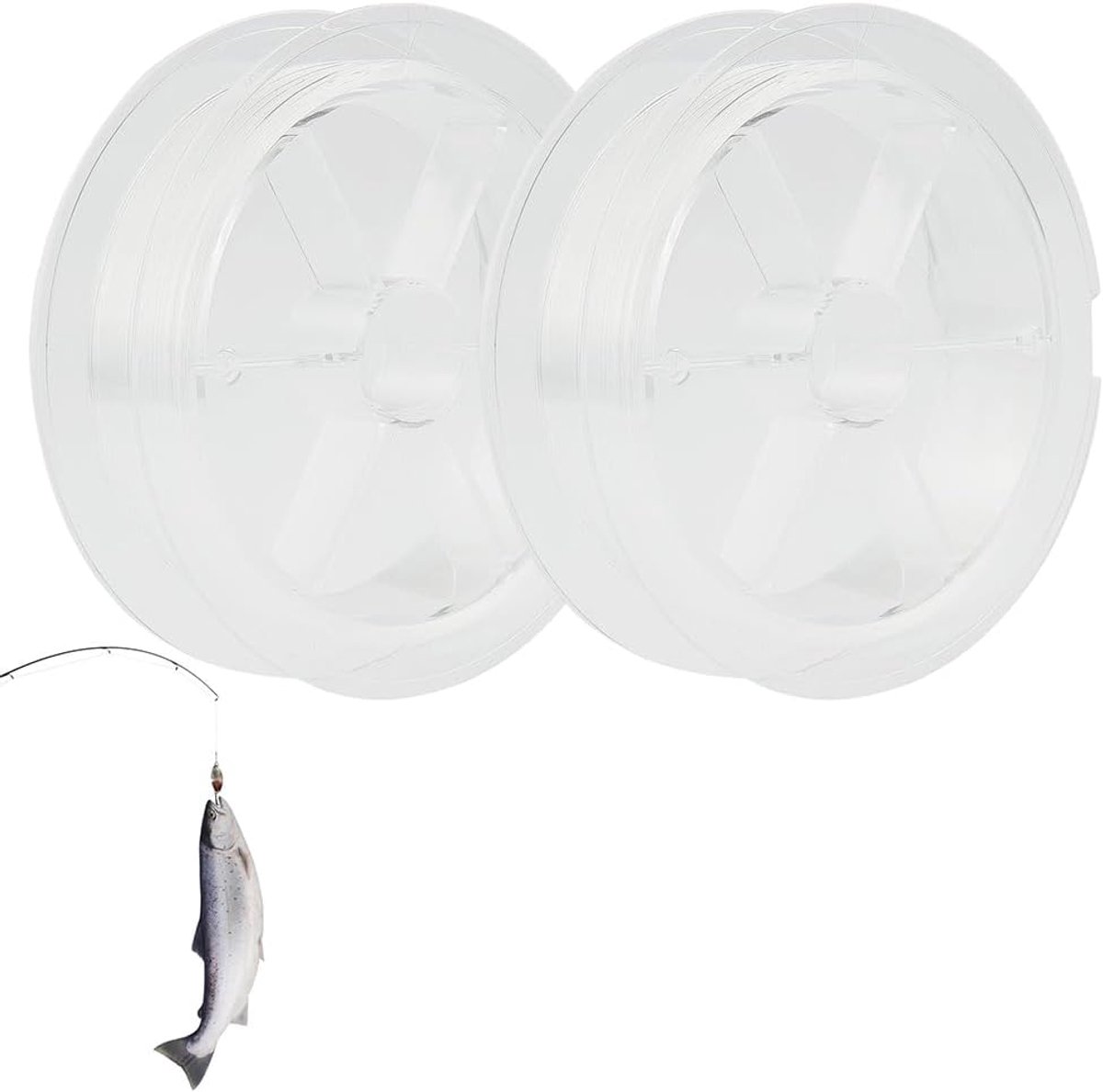 200 m, 0,45 mm vislijn, transparant nylon, vislijn, nylon koord, scheurvast, vislijn, monofilament nylondraad, vispees om op te hangen, hengelsnoer voor doe-het-zelf knutselen
