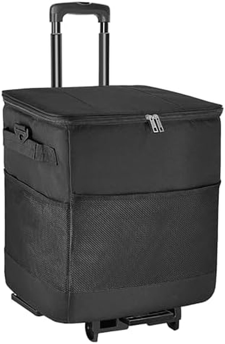 Compacte koelbox - Geïsoleerde ijsbox - Outdoor avonturen - Wielen en handvatten - 35 liter - Zwart