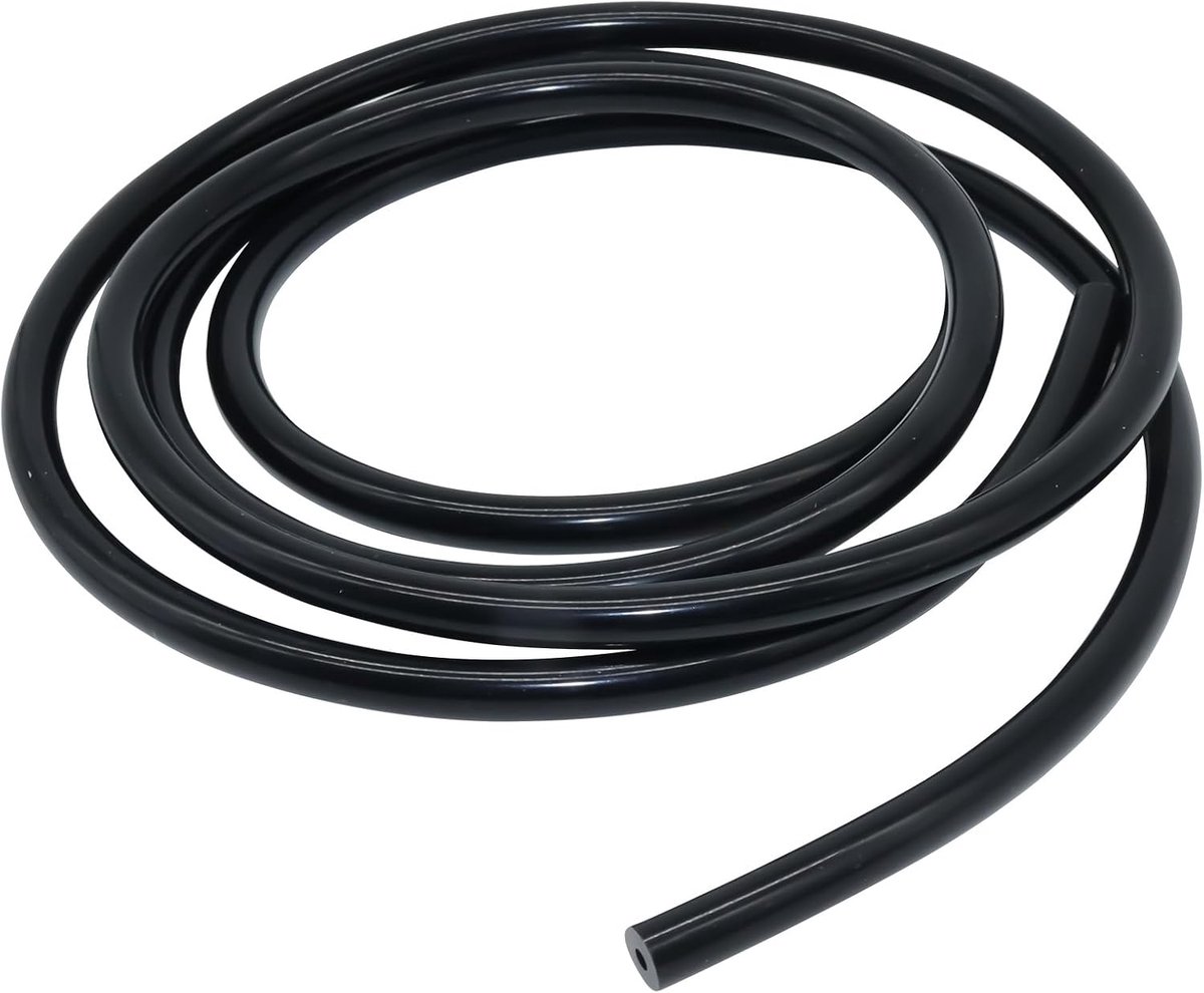 Vacuüm siliconen buis 6 mm binnendiameter 12 mm buitendiameter 3 mm wanddikte 3 meter (9.8 voet), siliconen slang vacuümslang voor lucht water overdracht (Zwart)