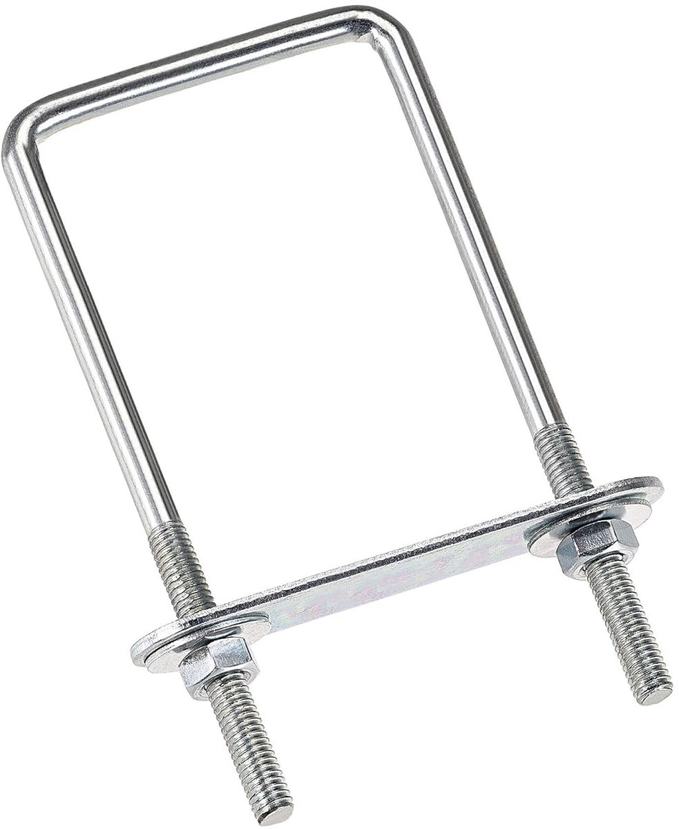 U-bouten 50 mm binnenbreedte 150 mm lengte koolstofstaal M6 met moeren, plaat, sluitringen