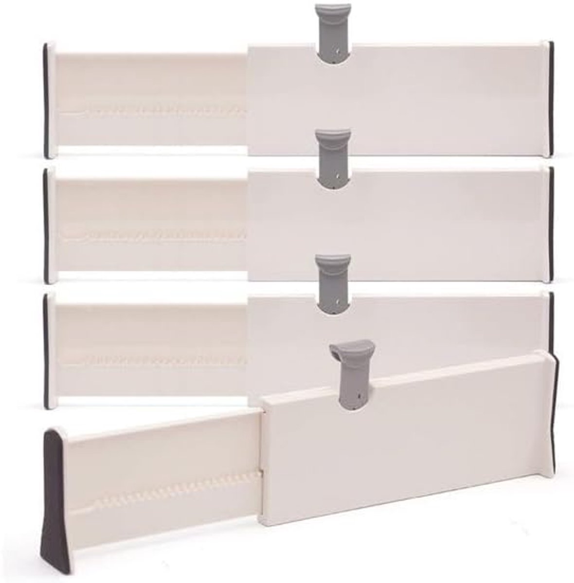Lade-organizer 4-pack - Verstelbaar van 28-43cm - Kunststof - Eenvoudige installatie - Ideaal voor keuken - SnelShoppen
