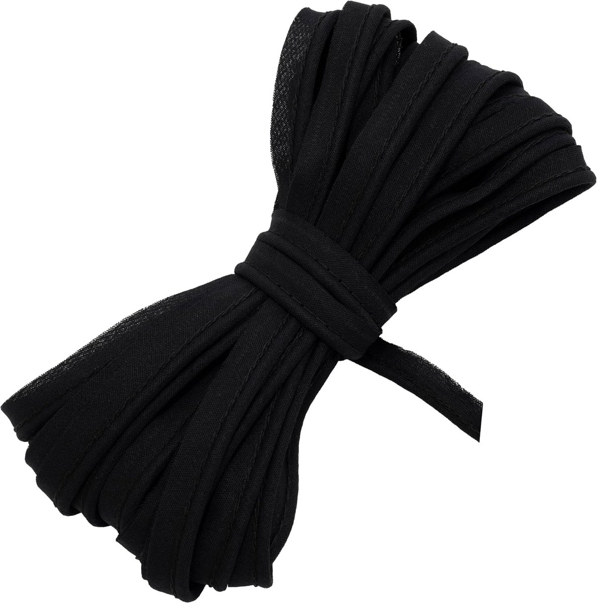- C77273 - band 9 meter x 12 mm - van katoen - kleur zwart - bies gallon kleding kussen dekbedden