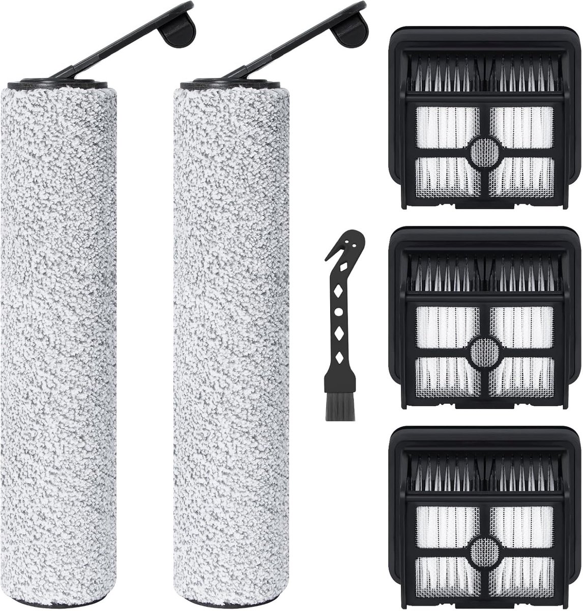 Accessoireset voor de Dreame H12S nat- en droogzuiger met zuigvermogen, 2 borstelrollen + 3 HEPA-filters + 1 reinigingsborstel