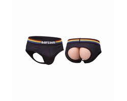 Barcode Berlin Backless Brief Pride Black - MAAT XL - Erotisch Heren Ondergoed - Slip voor Man - Sexy mannen Slip