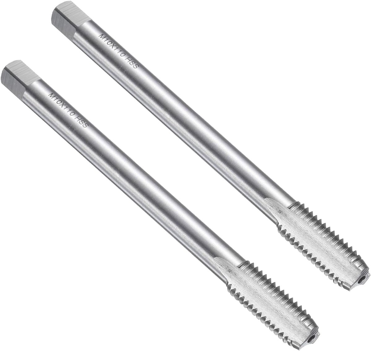 6542 Rechte groeftappen, 2 stuks, rechte groef, M10 x 1,5 H2 110 mm, extra lang, metrische schroefmachines, draadsnijgereedschap, hogesnelheidsstaal 6542