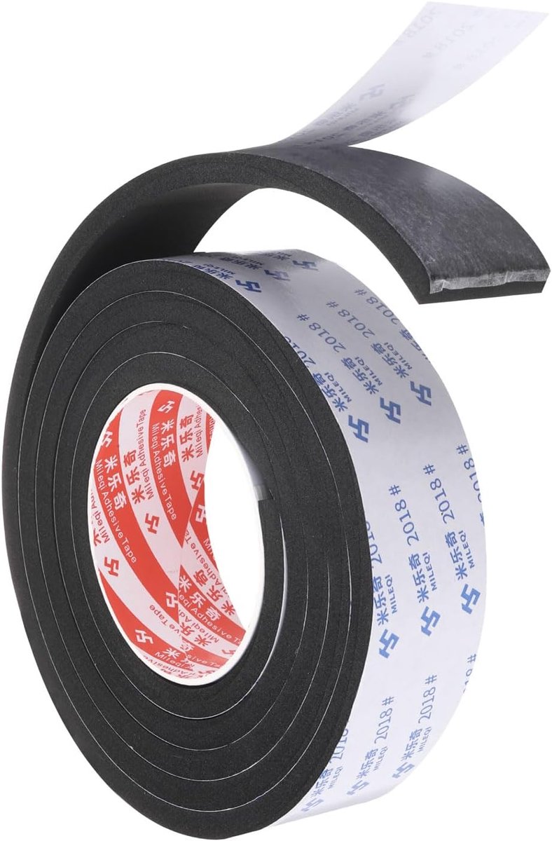 2m/6,6ft afdichtingsschuimtape, 4cm breed 8mm dik enkelzijdige weerstrip deurafdichtingsstrip voor raam- en deurisolatie, zwart