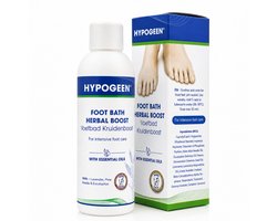Hypogeen Voetbad Kruidenboost flesje 100ml - voor vermoeide voeten - ontspanning - voetbad met lavendel, dennennaald & eucalyptus - hypoallergeen - PH-neutraal - geschikt voor (over)gevoelige voeten