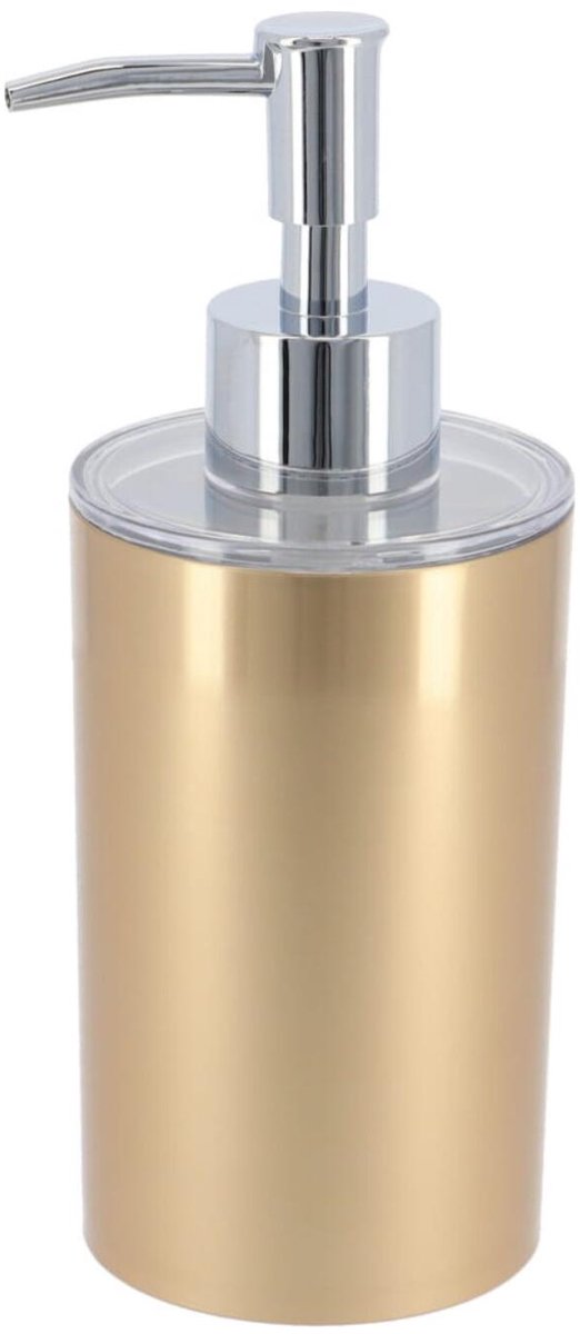 Tendance zeeppomp / zeepdispenser Monaco - goud - 330 ml - rond - kunststof - metaaleffect