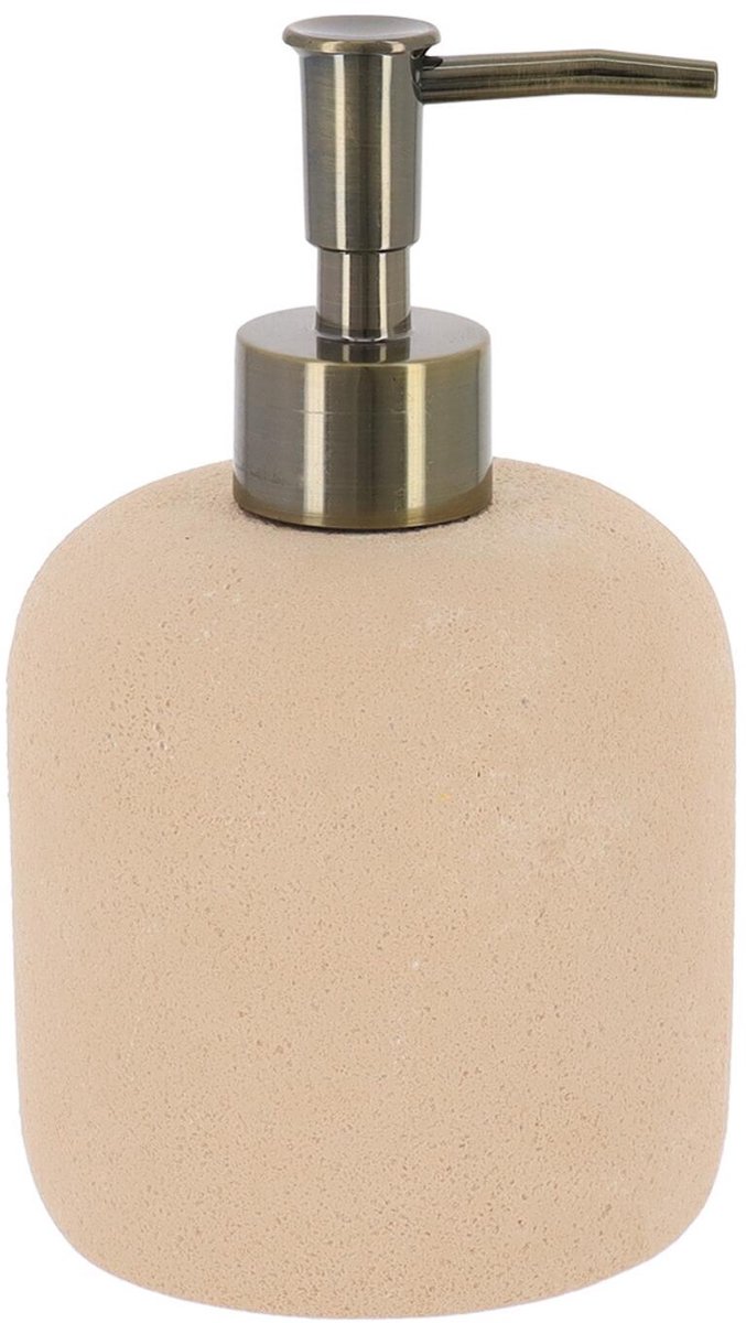 Tendance zeeppomp / zeepdispenser Como - beige - 400ml - rond - polyhars