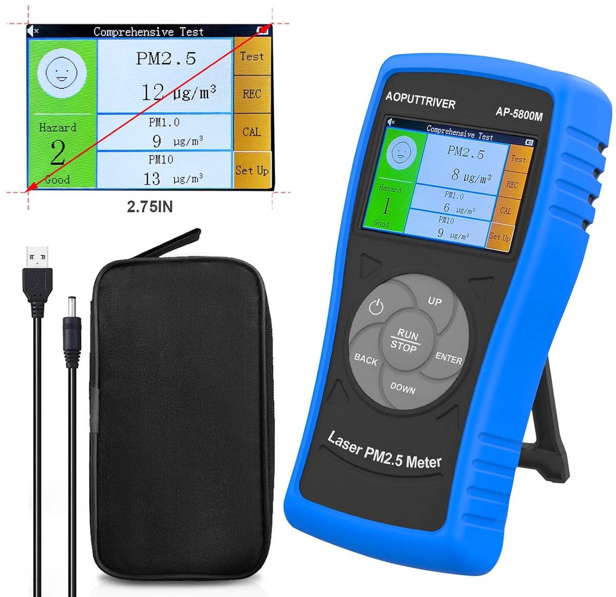 Deeltjesstofmeter PM2.5 Sensor - Nauwkeurige luchtkwaliteitsmonitor - Geschikt voor binnen/buiten - ShopVlot