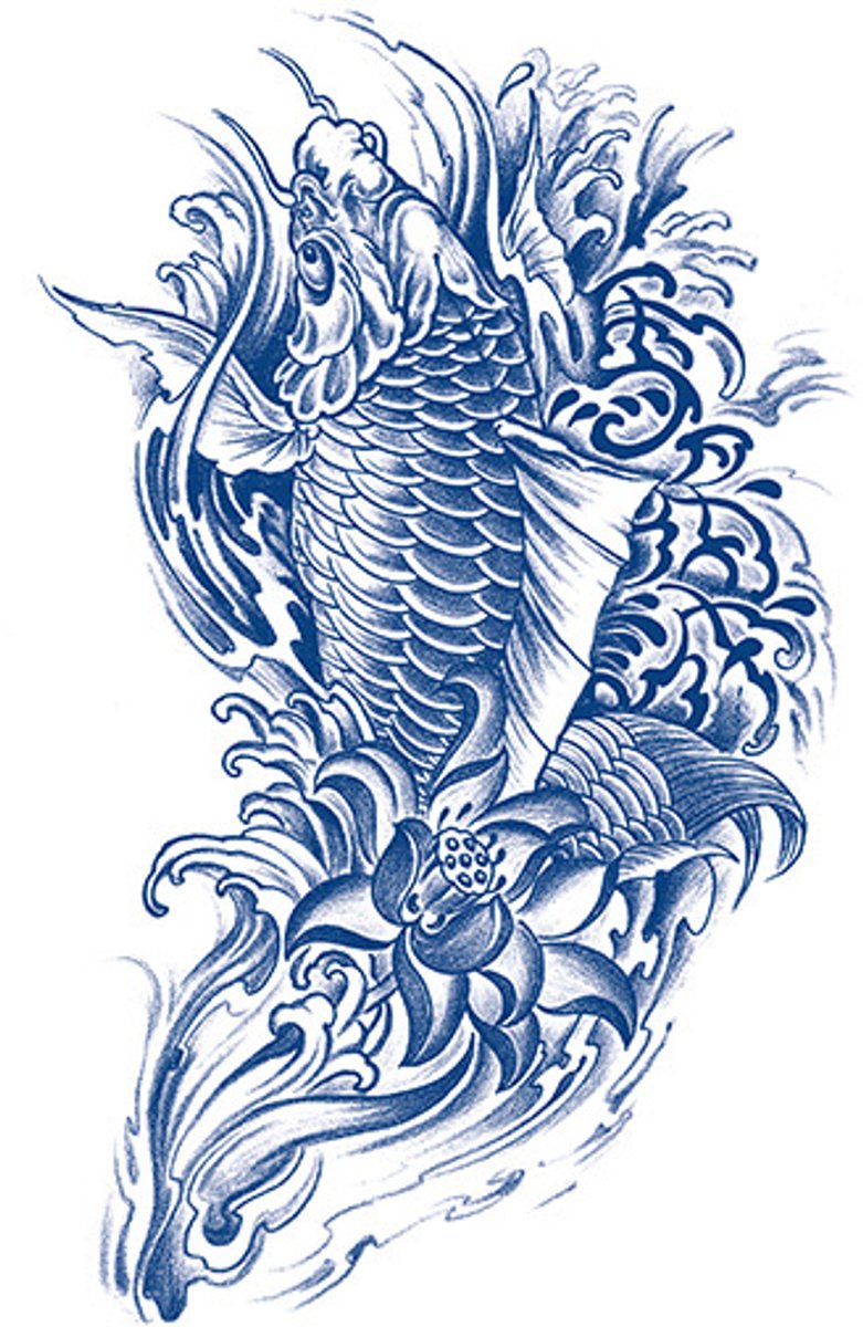 Tijdelijke tattoo Koi been 2 weken