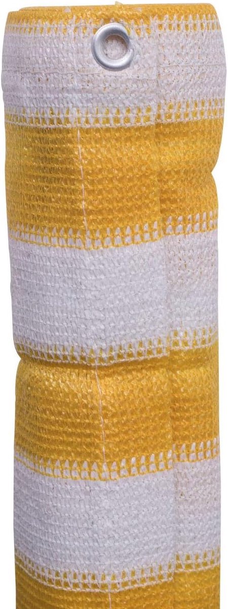 Balkonscherm 90 x 300 cm - Geel/Wit - Weerbestendig en UV-bestendig - Privacy voor kleine balkons - ShopVlot