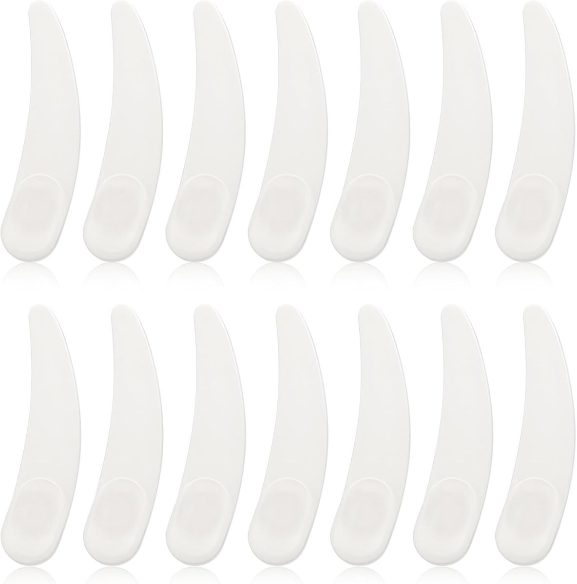 Spatula cosmetica 100 stuks - gebogen kunststof - herbruikbaar - ideaal voor maskers en gels - ShopVlot