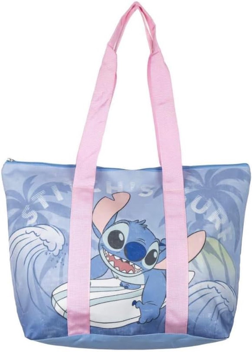 Strandtas voor kinderen 47 x 33 cm - waterdichte zomertas - blauw patroon - ideaal voor zwembad en vakantie - ShopVlot