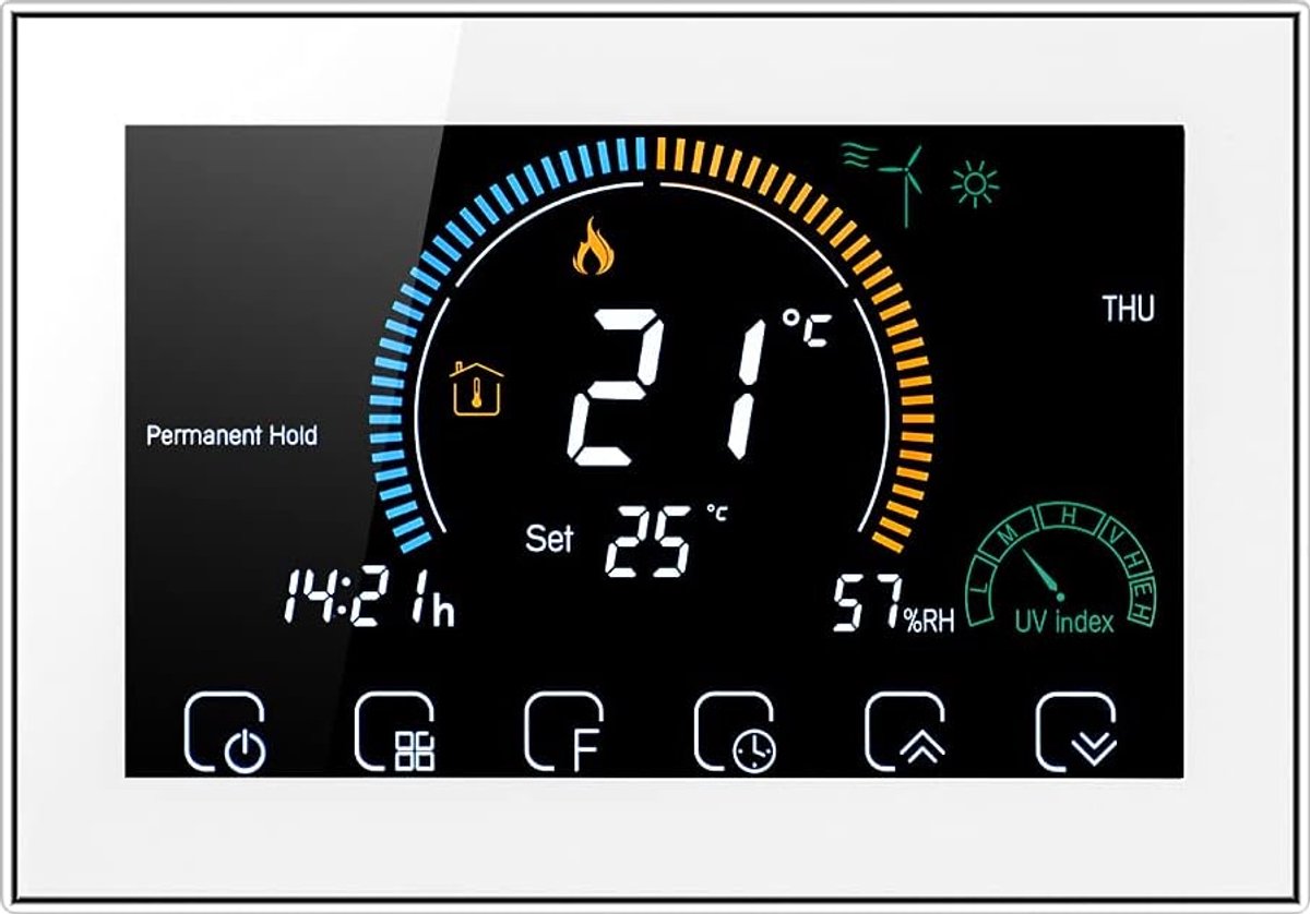 WLAN thermostat voor gasboiler - stemcontrole - LCD achtergrondverlichting - ShopVlot