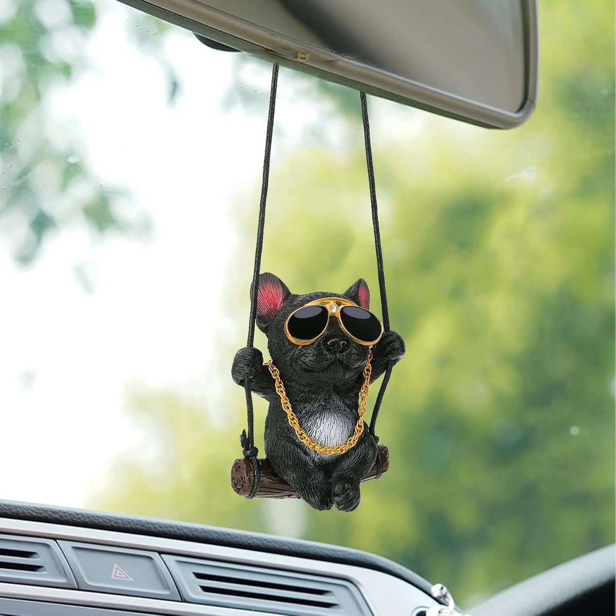 Hondje auto ornament - schattige hangdecoratie - duurzame hars - voor achteruitkijkspiegel - ShopVlot