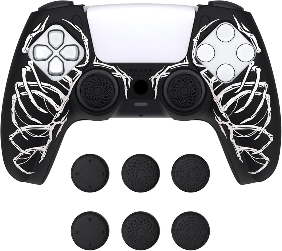 Siliconen hoes voor ps5 controller - Antislip grip - Bescherming met 6 inch caps - Comfortabele touch - ShopVlot