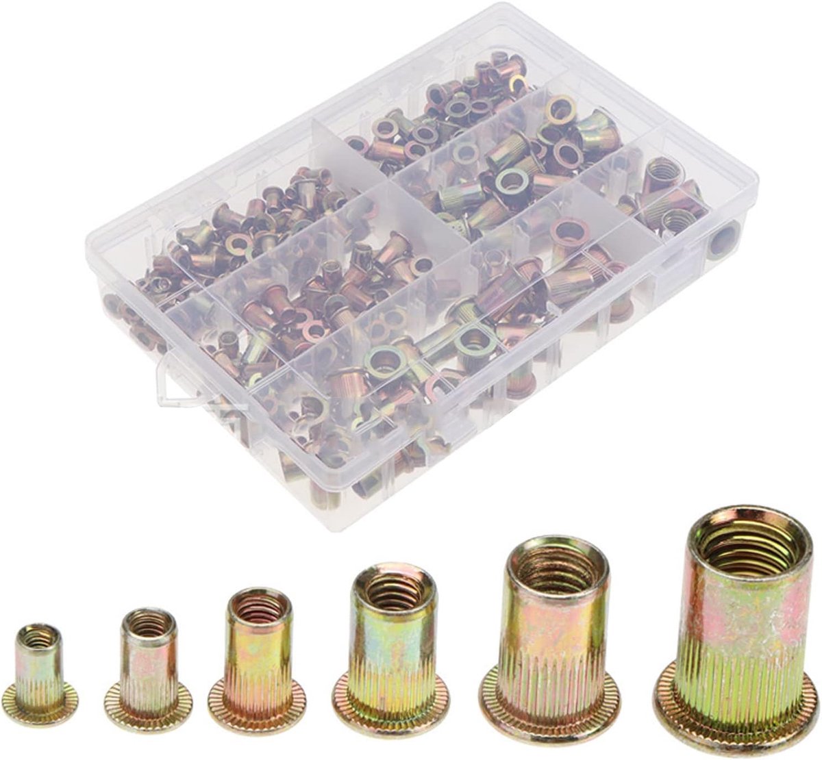 Klinkmoeren, Klinknagelmoer Set, Gegalvaniseerde Klinknagelmoeren, Kan Worden Gebruikt voor Stalen Platen, Houten Planken, Planken, Meubels