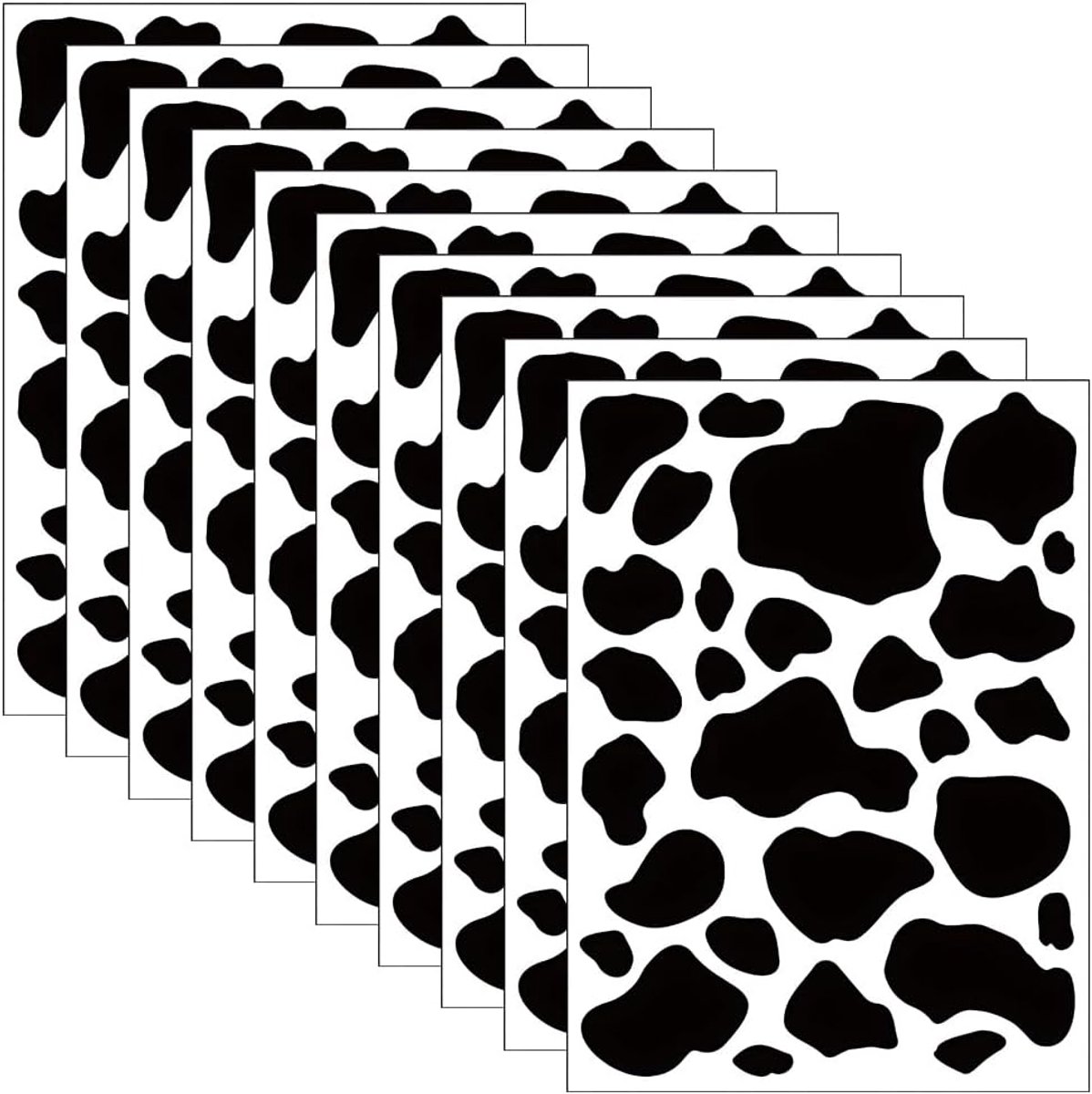 Muurstickers, Muursticker, for Bathroom, Bedroom | Papier, waterbestendig, met stierenvlekkenpatroon,zwart,hecht goed,verwijderbaar,voor wanddecoratie of doe-het-zelf-decoratie