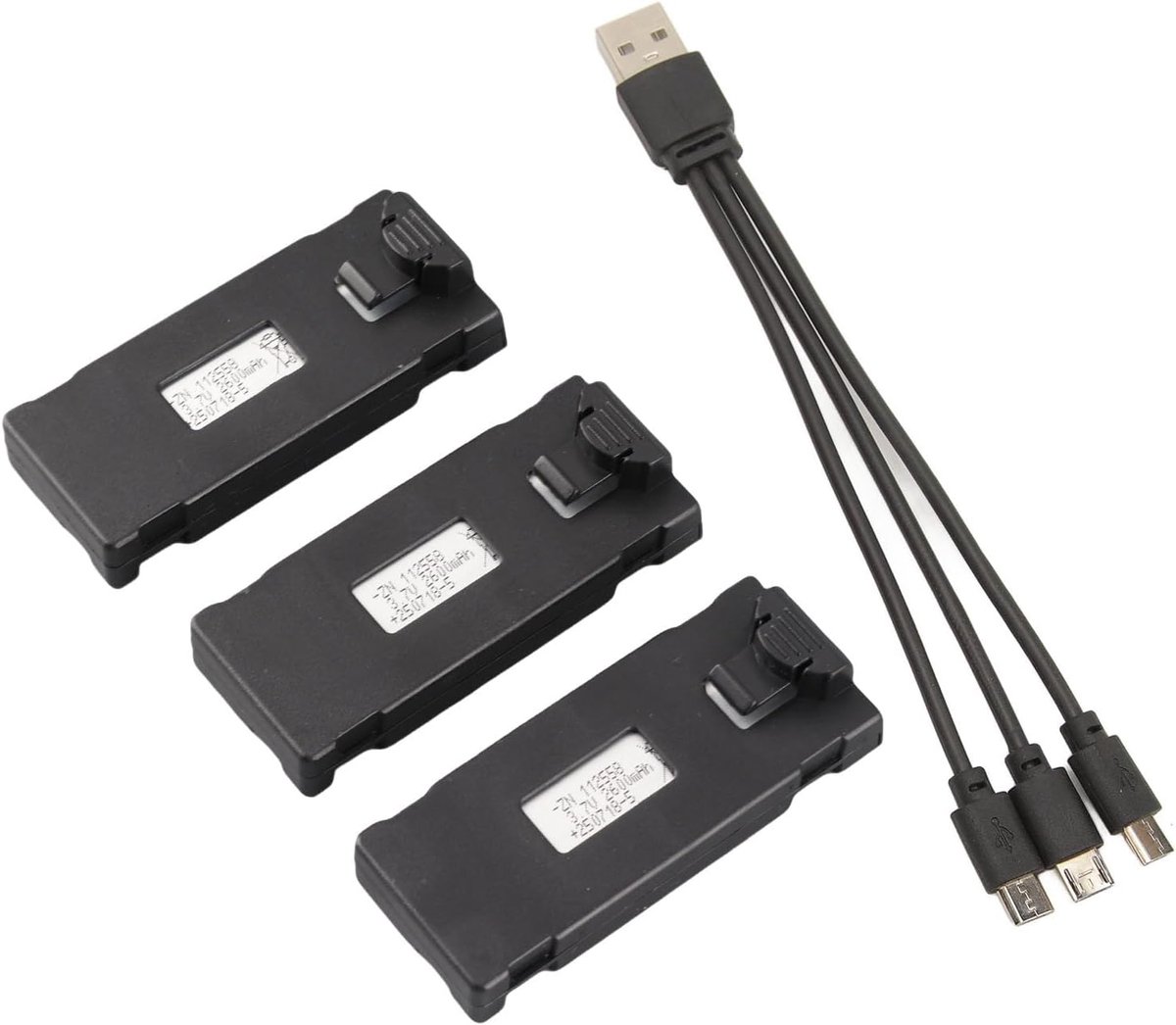 3 Stuks 2600mAh RC Vliegtuig Drone Batterij Kit 3-in-1 Oplaadkabel, voor E88 E88Pro E525 E525Pro