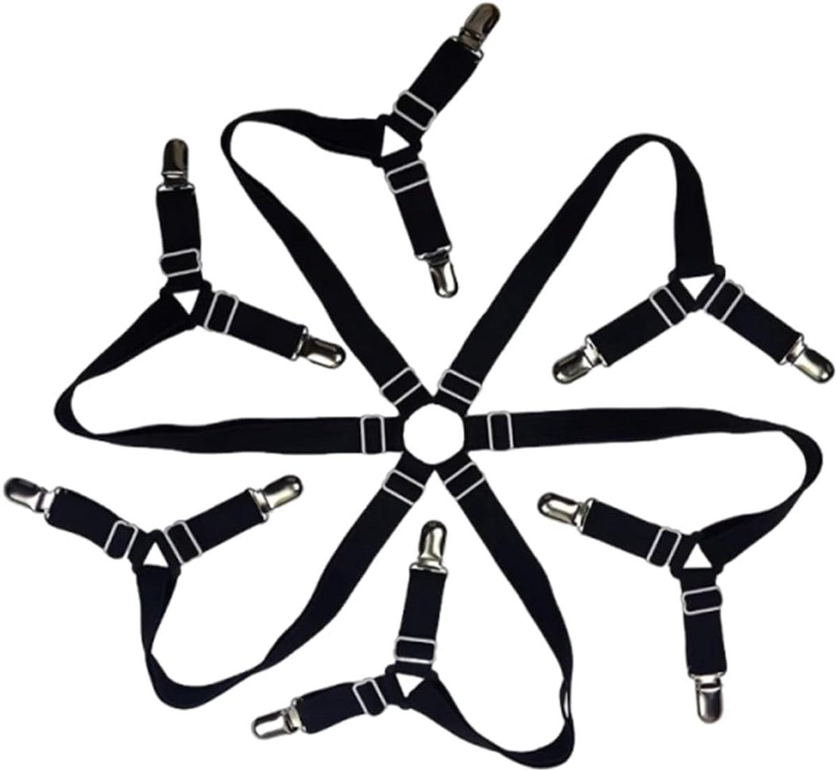 6 mogelijkheden, hoeslakenhouder met 12 klemmen, verstelbare bevestigingen voor beddengoed, clips, bedlakenspanner voor hoeslaken, matrashoes voor bank