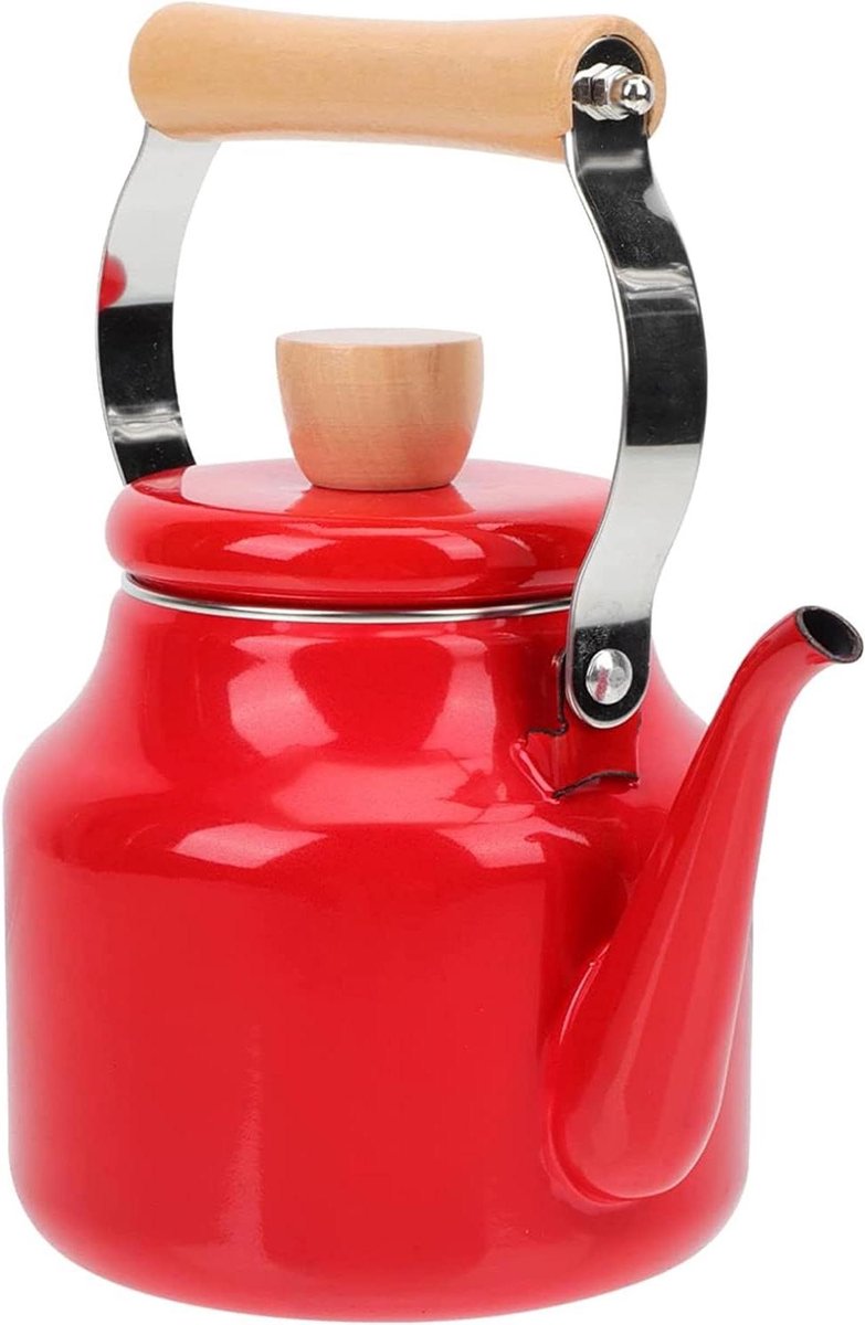 Gietijzeren Fluitketel - Theeketel Waterkoker - Water Koken - Snel Kokend Water - 1.5 Liter - Rood