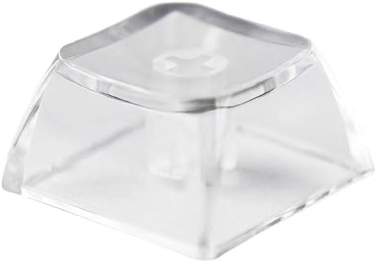 Pakket van 100 lege kristal transparante toetsdoppen PC-materiaal 1U XDA-profiel R4-toetsdop voor MX-schakelaar mechanisch toetsenbord met achtergrondverlichting (XDA Transparant, 100 stuks)