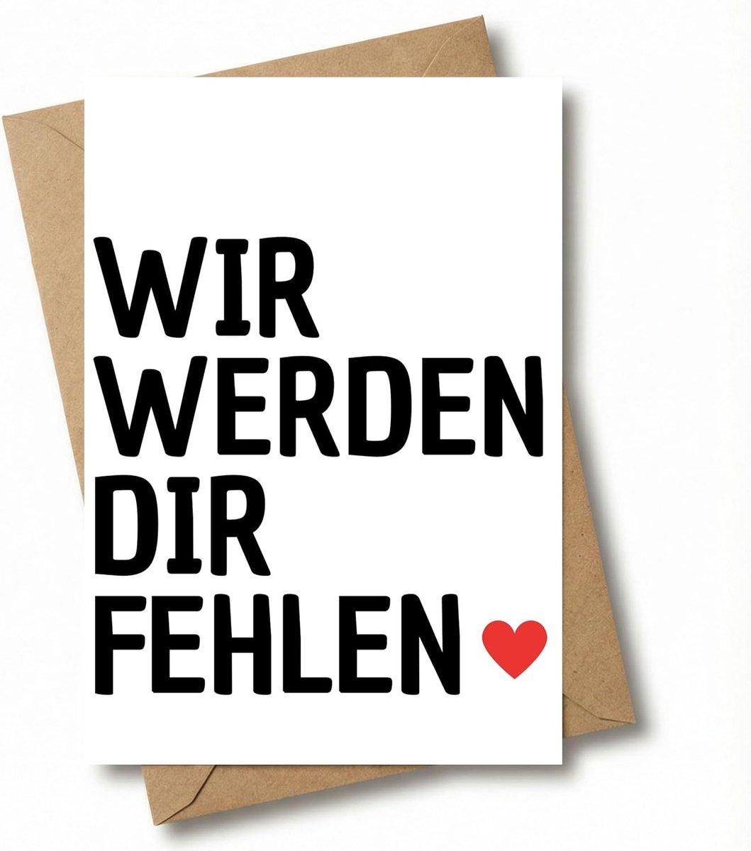 Collega's met envelop - grappige vouwkaart voor pensioen, pensioen en banenverandering - afscheidscadeau voor collega en collega (wij zullen je ontbreken)