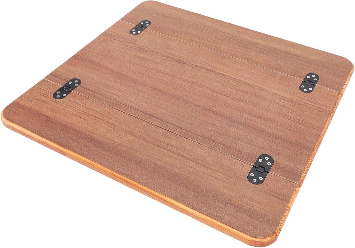 Tafelblad 595x580 mm Massief Hout met Metalen Rand Marine Tafel voor s, Boten, Jachten, Werkruimte, Eettafel
